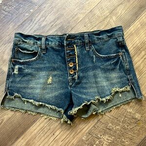Free People Distressed Denim Shorts Size 26